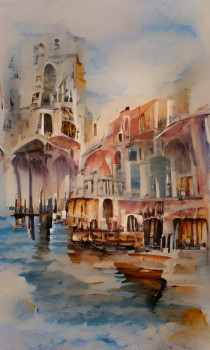 Named contemporary work « Venecia II », Made by PACO FUENTE