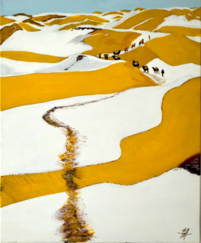 Named contemporary work « Desert under snow », Made by STEFAN