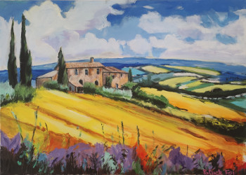 Named contemporary work « Paysage lumineux de Toscane », Made by PATRICK FOI