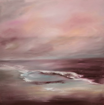 Named contemporary work « HARMONIE EN ROSE ET VIOLET », Made by MARTINE GRéGOIRE