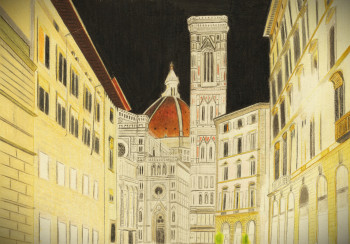Named contemporary work « Firenze by night », Made by PIRDESSINS