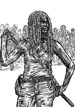 Named contemporary work « Michonne », Made by ERIC ERIC
