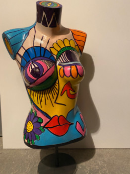 Named contemporary work « Pop art buste », Made by VALéRIE RIOU