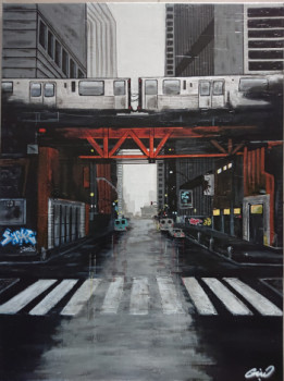 Named contemporary work « Chicago's street », Made by GINO