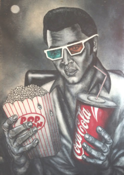 Named contemporary work « Elvis dans le cinéma 3D », Made by ERIC ERIC