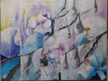 Named contemporary work « Larmes de givre en fleurs », Made by GARANCE