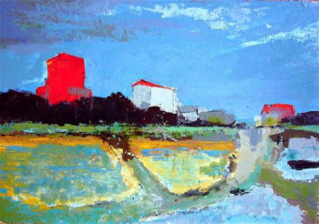 Named contemporary work « Mornac rouge », Made by CHRISTIAN MENARD