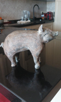 Named contemporary work « Petit cochon », Made by VIVIANE (VKV)