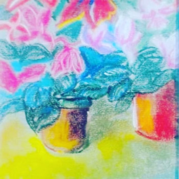 Named contemporary work « Fleurs estivales en pots », Made by ELLE *