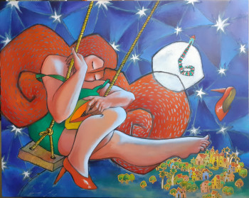 Named contemporary work « "DE NOCHE LA NIÑA JUEGA SOLA" », Made by JUAN CARLOS GARCíA MARRERO