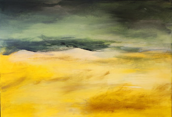 Named contemporary work « Variations en jaune et vert », Made by FLORE.M