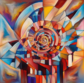 Named contemporary work « Espiral de Sueños Cromáticos », Made by PEDRO LARA