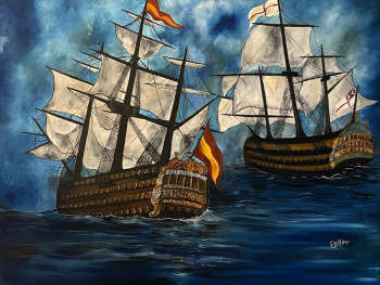 Named contemporary work « La Batalla de Trafalgar », Made by ERIKA