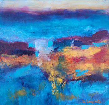 Named contemporary work « Rhapsody in Blue », Made by NADINE DE LESPINATS