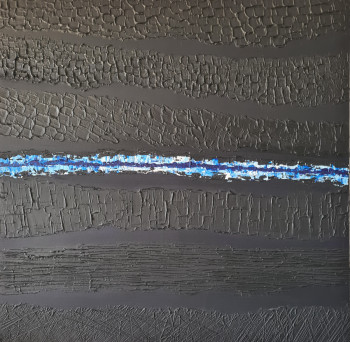 Named contemporary work « BLUE LINE », Made by JACK BALOO