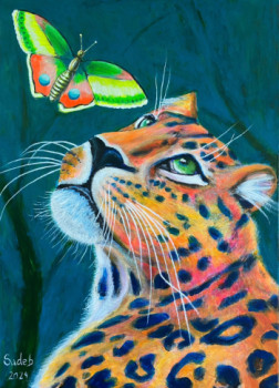 Named contemporary work « El Leopardo y la mariposa », Made by SALVADOR DE BATLLE