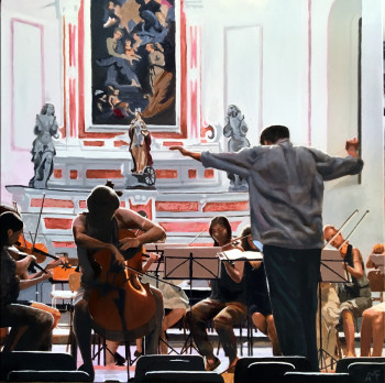 Named contemporary work « String rehearsal in Cervo », Made by ARNAUD FEUGA