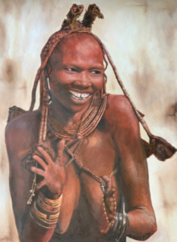 Named contemporary work « Femme Himba », Made by CORINNE AMAND DELFIEUX