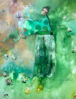 Named contemporary work « Éclats de vert », Made by ANNE GUILLON