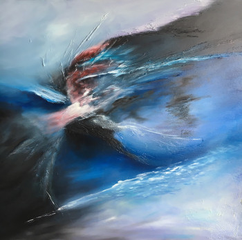 Named contemporary work « Bleu Sidéral », Made by FABIENNE RIBEYROLLES