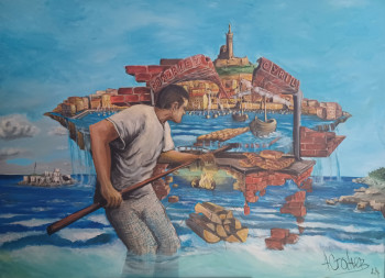 Named contemporary work « Le boulanger de Marseille », Made by ALEX