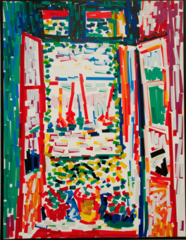 Named contemporary work « D'après Matisse "La fenêtre à Collioure" », Made by JEAN-FRANçOIS LESENFANS