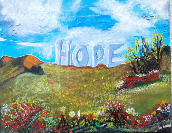 Named contemporary work « Hope », Made by ROSE GUIHARD