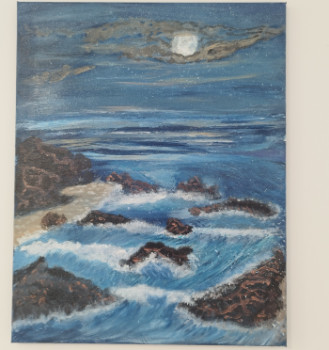 Named contemporary work « clair de lune sur la mer », Made by LES CRéATIONS DE NOëLLE-C