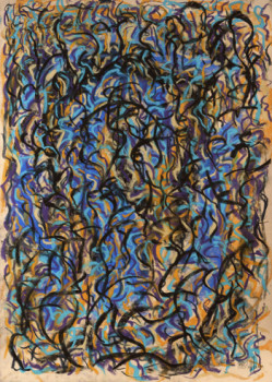 Named contemporary work « Création S073. Format 50 x 70. Scriptoglyphes au pastel », Made by JEAN-JACQUES MARIE