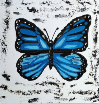 Named contemporary work « Mariposa azul », Made by ADRIANA STROE