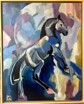 Named contemporary work « Mustang Bleu », Made by LAURE SAIGNE