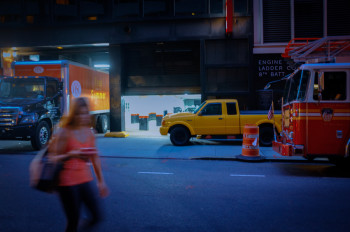 Named contemporary work « Colored trucks », Made by HERVE PEZZINI