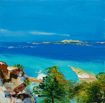 Named contemporary work « Calanque - Huile au couteau », Made by PATRICK BAUQUEL