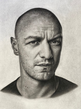 Named contemporary work « Portrait de James MAcAvoy », Made by JESS.C.ART