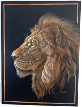 Named contemporary work « Tête de lion », Made by BERNARD GILLANT