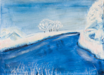 Named contemporary work « Winterlandschaft auf weissem Samt », Made by ABDELGHAFAR