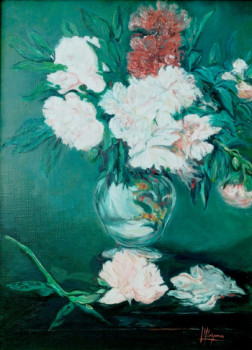 Named contemporary work « Les pivoines dans un vase d'après Édouard Manet », Made by IRYNA MALYNOVSKA