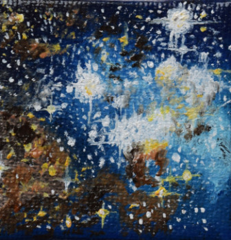 Named contemporary work « Kosmische Explosion in Blau », Made by ABDELGHAFAR