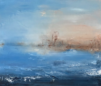 Named contemporary work « Brume bleue 2 », Made by SANDRINE BELMONT