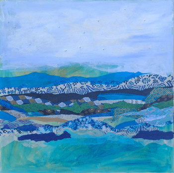 Named contemporary work « Toile Bleue », Made by BONNEAU-MARRON