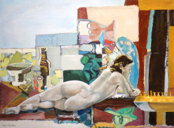 Named contemporary work « La joueuse d'échecs », Made by GILLES CHAMBON