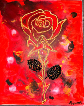 Named contemporary work « Rose dorée », Made by MAY_ART