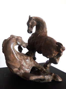 Named contemporary work « Chevaux III », Made by AGNèS AUBERT