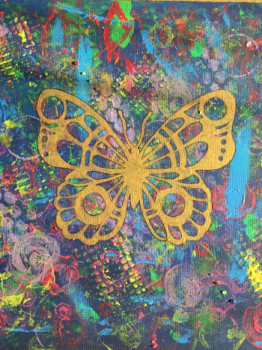 Named contemporary work « Papillon doré », Made by VIRGINIE JONQUA