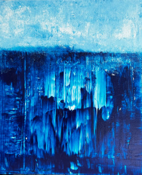 Named contemporary work « Abondance de bleu », Made by HERVE SOUFFI