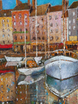 Named contemporary work « Port de Honfleur », Made by ALAIN BRIANT