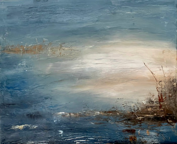 Named contemporary work « Brume Bleue », Made by SANDRINE BELMONT