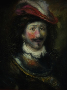 Named contemporary work « D'après Govert Flinck, Homme Orné d'un Chapeau à Plume », Made by LA CIGOGNE