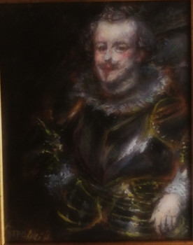 Named contemporary work « D'après Anthony Van Dyck, Homme en Armure Noble », Made by LA CIGOGNE