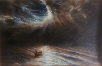 Named contemporary work « D'après Knud Baade, Boat at the Moon », Made by LA CIGOGNE